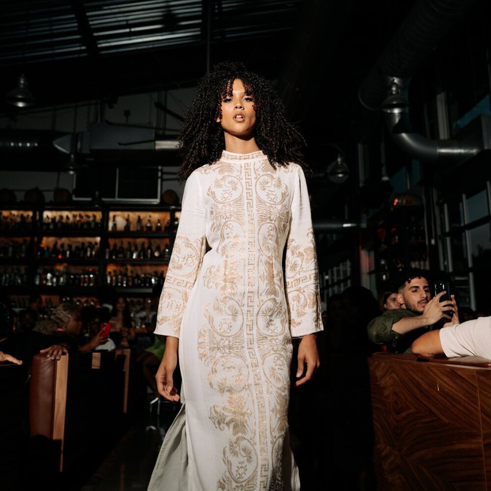 Vintage 1960s Gold Glam Dress